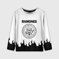 Детский лонгслив 3D Ramones black logo