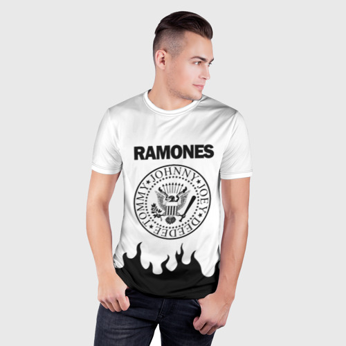 Мужская футболка 3D Slim Ramones black logo, цвет 3D печать - фото 3