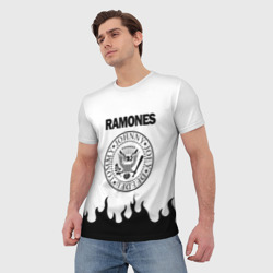 Мужская футболка 3D Ramones black logo - фото 2