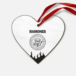 Деревянная игрушка Сердце Ramones black logo