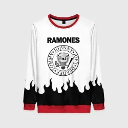 Женский свитшот 3D Ramones black logo