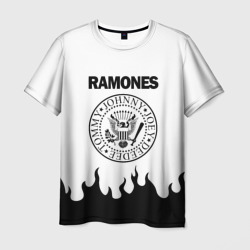 Мужская футболка 3D Ramones black logo