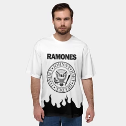 Мужская футболка oversize 3D Ramones black logo - фото 2