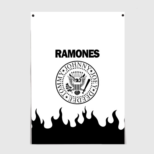 Постер Ramones black logo