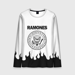 Мужской лонгслив 3D Ramones black logo