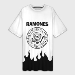 Платье-футболка 3D Ramones black logo