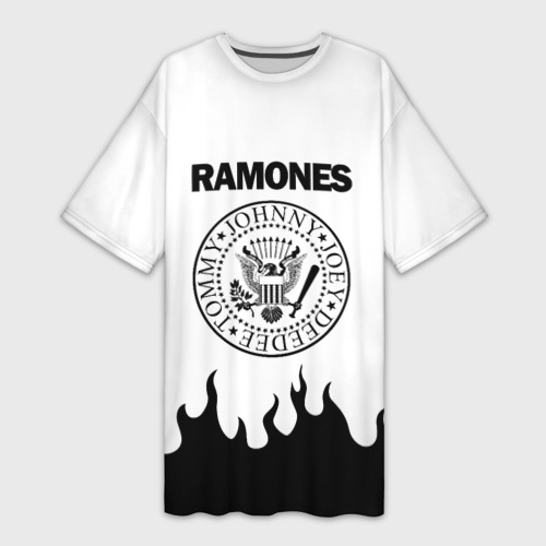 Платье-футболка 3D Ramones black logo, цвет 3D печать