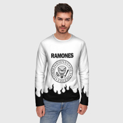 Мужской лонгслив 3D Ramones black logo - фото 2