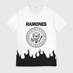 Мужская футболка 3D Ramones black logo