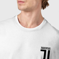 Футболка с принтом Juventus Ювентус для мужчины, вид на модели спереди №4. Цвет основы: белый
