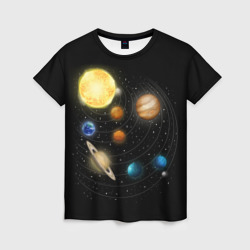 Женская футболка 3D Солнечная Система