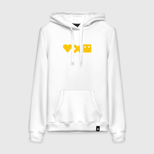 Женская толстовка хлопок LDR yellow logo, цвет белый