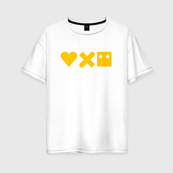 Женская футболка хлопок Oversize LDR yellow logo