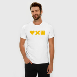 Мужская футболка хлопок Slim LDR yellow logo - фото 2