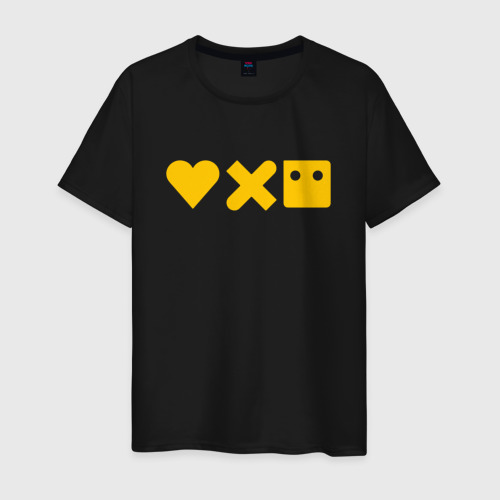 Мужская футболка хлопок LDR yellow logo, цвет черный