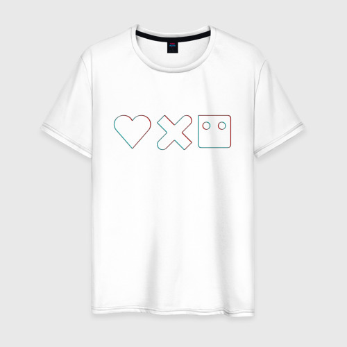Мужская футболка из хлопка с принтом Love death robots glitch ЛДР глитч, вид спереди №1