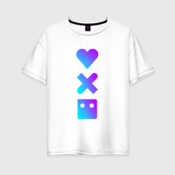 Женская футболка хлопок Oversize Love death robots любовь смерть роботы