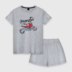 Женская пижама с шортиками хлопок Monster