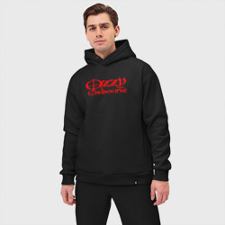 Мужской костюм oversize хлопок Ozzy Osbourne red emblem - фото 2