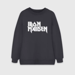 Женский свитшот oversize без начеса хлопок Iron Maiden Айрон мейден