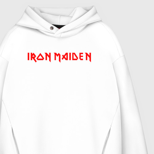 Мужское худи Oversize хлопок Iron Maiden Айрон мейден, цвет белый - фото 4