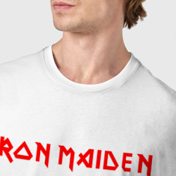 Футболка с принтом Iron Maiden Айрон мейден для женщины, вид на модели спереди №4. Цвет основы: белый