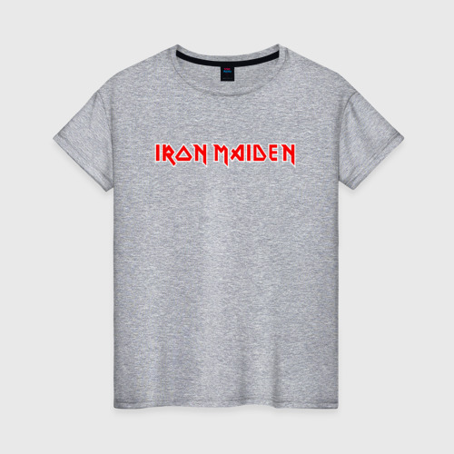 Женская футболка хлопок Iron Maiden Айрон мейден, цвет меланж