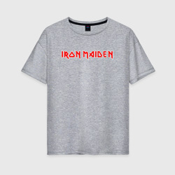 Женская футболка хлопок Oversize Iron Maiden Айрон мейден