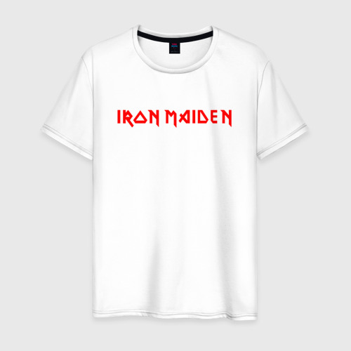 Мужская футболка из хлопка с принтом Iron Maiden Айрон мейден, вид спереди №1