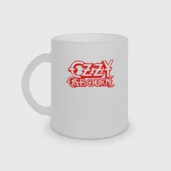 Кружка матовая стеклянная Ozzy Osbourne Red Logo