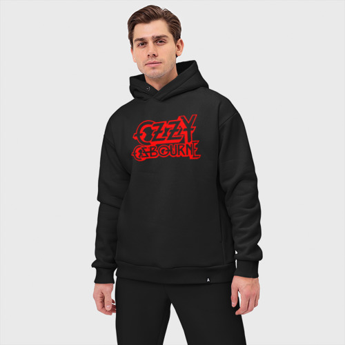 Мужской костюм oversize хлопок Ozzy Osbourne Red Logo, цвет черный - фото 3