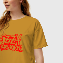 Женская футболка хлопок Oversize Ozzy Osbourne Red Logo - фото 2