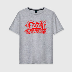 Женская футболка хлопок Oversize Ozzy Osbourne Red Logo