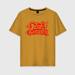 Женская футболка хлопок Oversize Ozzy Osbourne Red Logo