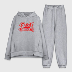 Женский костюм хлопок Oversize Ozzy Osbourne Red Logo