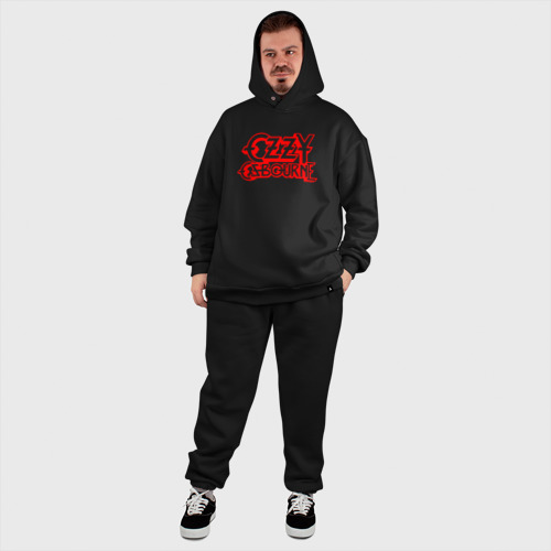 Мужской костюм oversize хлопок Ozzy Osbourne Red Logo, цвет черный - фото 8