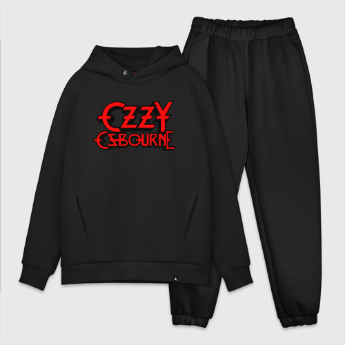 Мужской костюм oversize хлопок Ozzy Osbourne hard metal, цвет черный