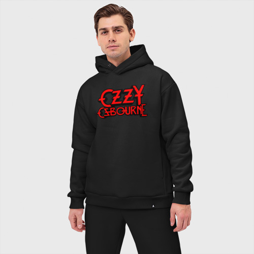 Мужской костюм oversize хлопок Ozzy Osbourne hard metal, цвет черный - фото 3