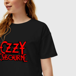 Женская футболка хлопок Oversize Ozzy Osbourne hard metal - фото 2