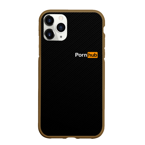Чехол для iPhone 11 Pro Max матовый Pornhub Порнхаб, цвет коричневый
