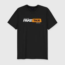 Мужская футболка хлопок Slim Fake taxi фейк такси