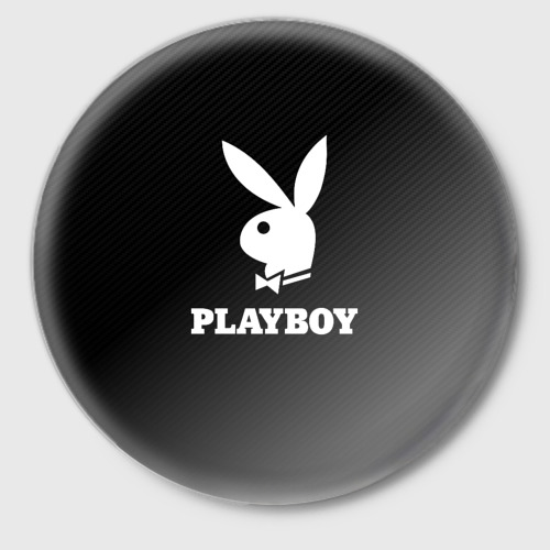 Значок Playboy Плейбой, цвет белый