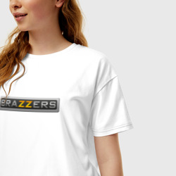 Женская футболка хлопок Oversize Brazzers Браззерс - фото 2