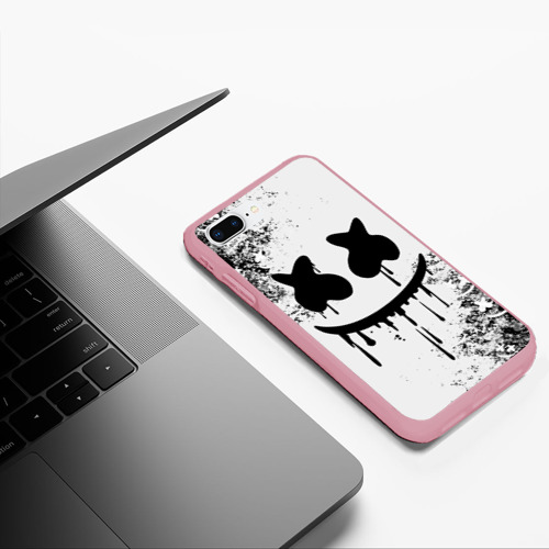 Чехол для iPhone 7Plus/8 Plus матовый Marshmello, цвет баблгам - фото 5