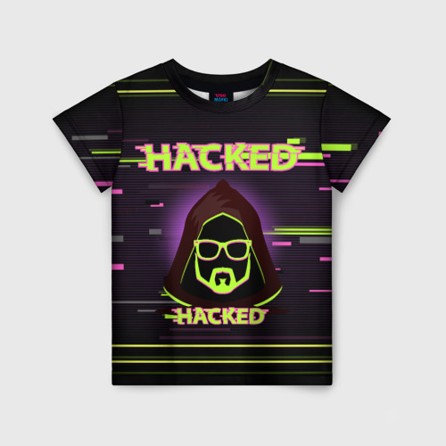 Детская футболка 3D с принтом Hacked, вид спереди #2