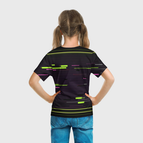 Детская футболка 3D с принтом Hacked, вид сзади #2