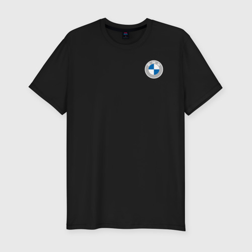 Мужская футболка хлопок Slim BMW logo 2020, цвет черный