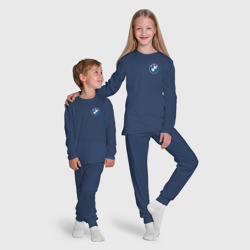 Пижама с принтом БМВ лого 2020 для ребенка, вид на модели спереди №5. Цвет основы: темно-синий
