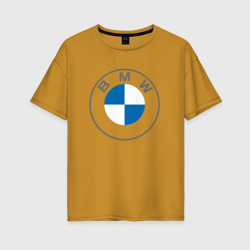 Женская футболка хлопок Oversize BMW logo 2020 БМВ лого 2020