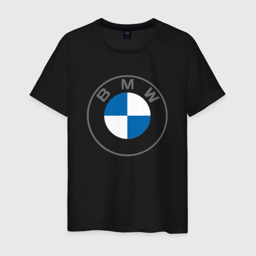 Мужская футболка хлопок BMW logo 2020 БМВ лого 2020, цвет черный